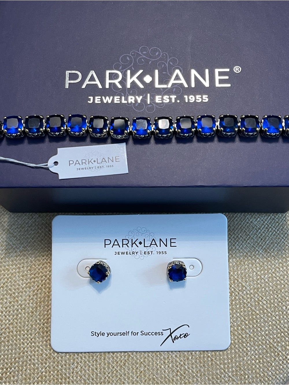 Park Lane Sapphire Baby Signature Studs and Cascade Baby Signature Bracelet Set